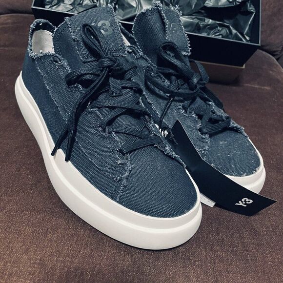 adidas Y-3 Nizza Low Black Off White ID1463w Mens 8 US New in Box 41 1/3 EUR - Picture 2 of 10